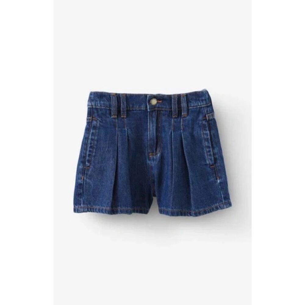 Cotton On Kids Sarai Pleat Front Denim Shorts - Size 8
